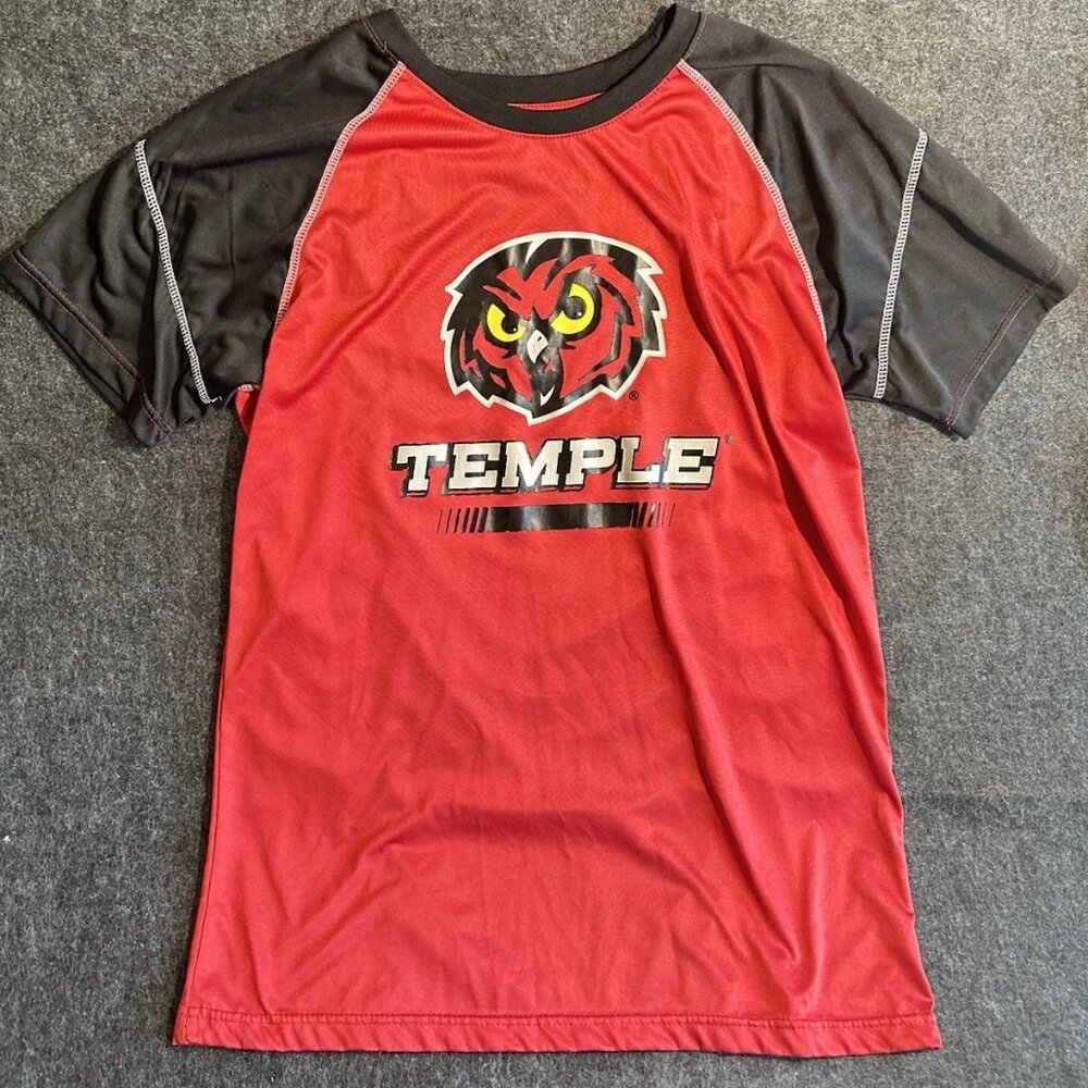 OVB Temple Owls Shirt Mens Large Red NCAA Football University Team Logo Tee